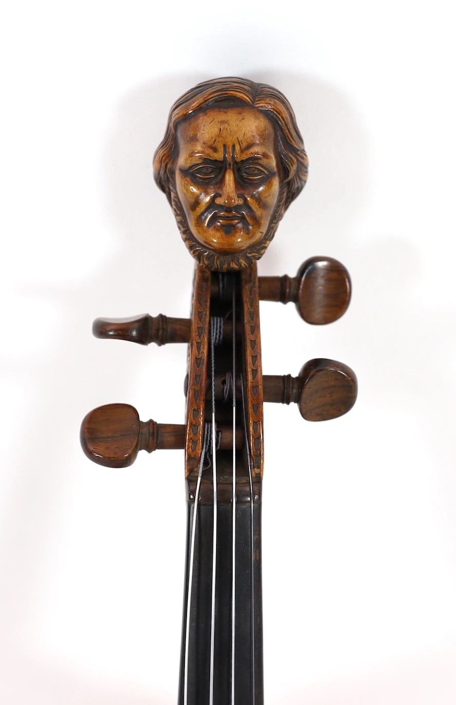 An early 20th century German violin, overall 62cm